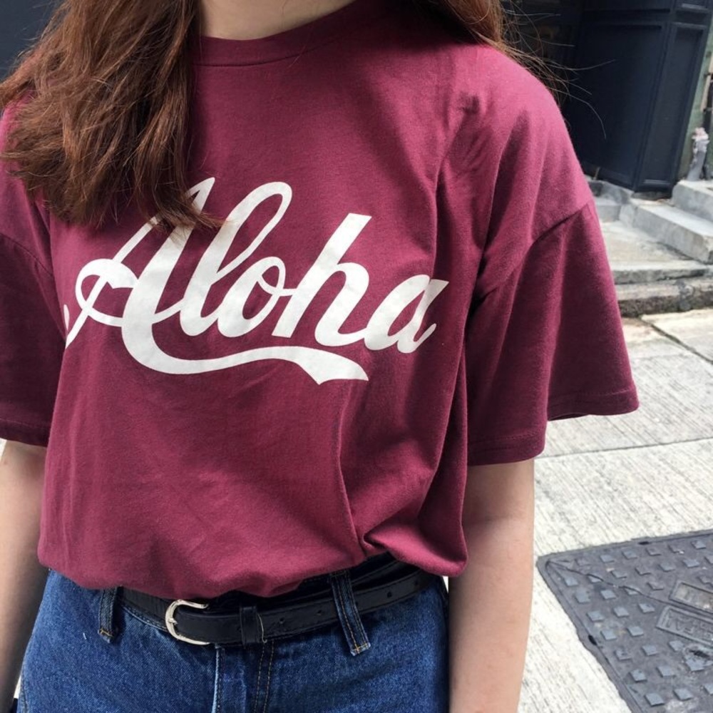 ♥️ Maroon Aloha T-Shirt